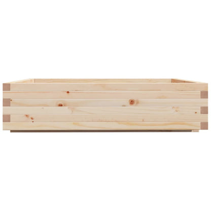 Fioriera Da Giardino 100X100X26,5 Cm In Legno Massello Di Pino Cera Marrone
