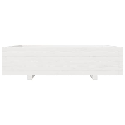 Fioriera Da Giardino Bianca 100X100X26,5Cm Legno Massello Pino Douglas Naturale