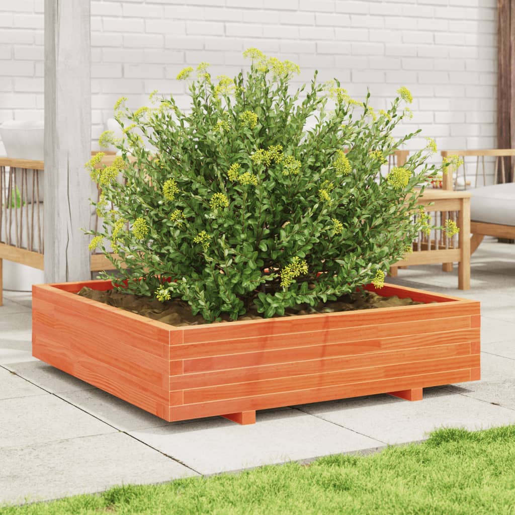 Fioriera Giardino 100X100X26,5Cm Legno Massello Pino Pino Naturale