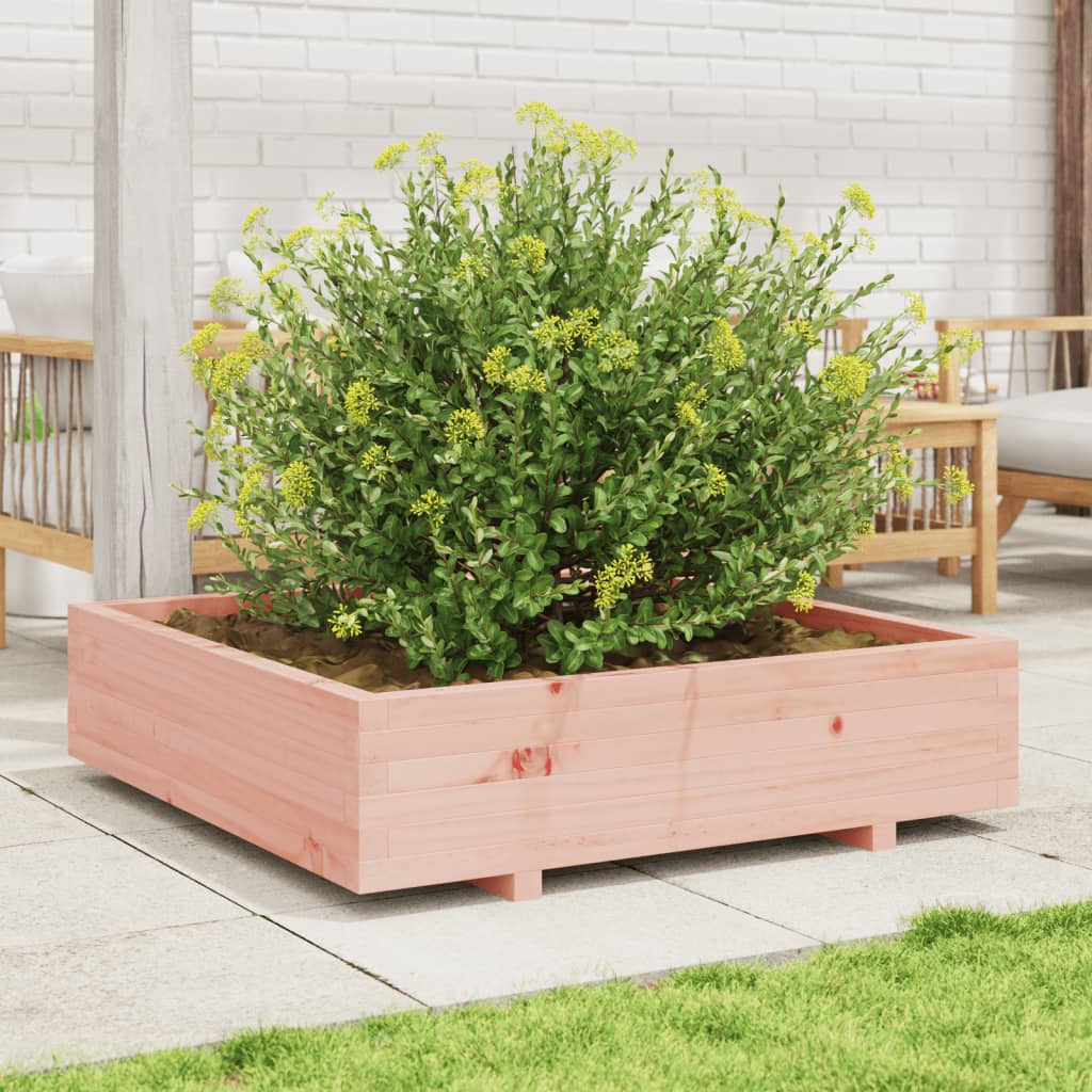 Fioriera Da Giardino 100X100X26,5 Cm Legno Massello Di Douglas Bianco