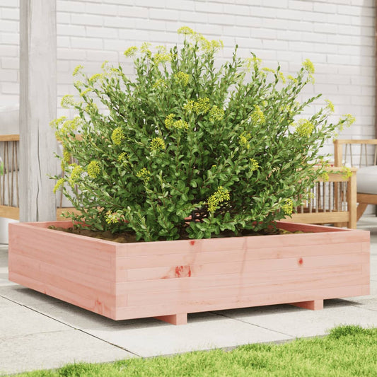 Fioriera Da Giardino 100X100X26,5 Cm Legno Massello Di Douglas Bianco