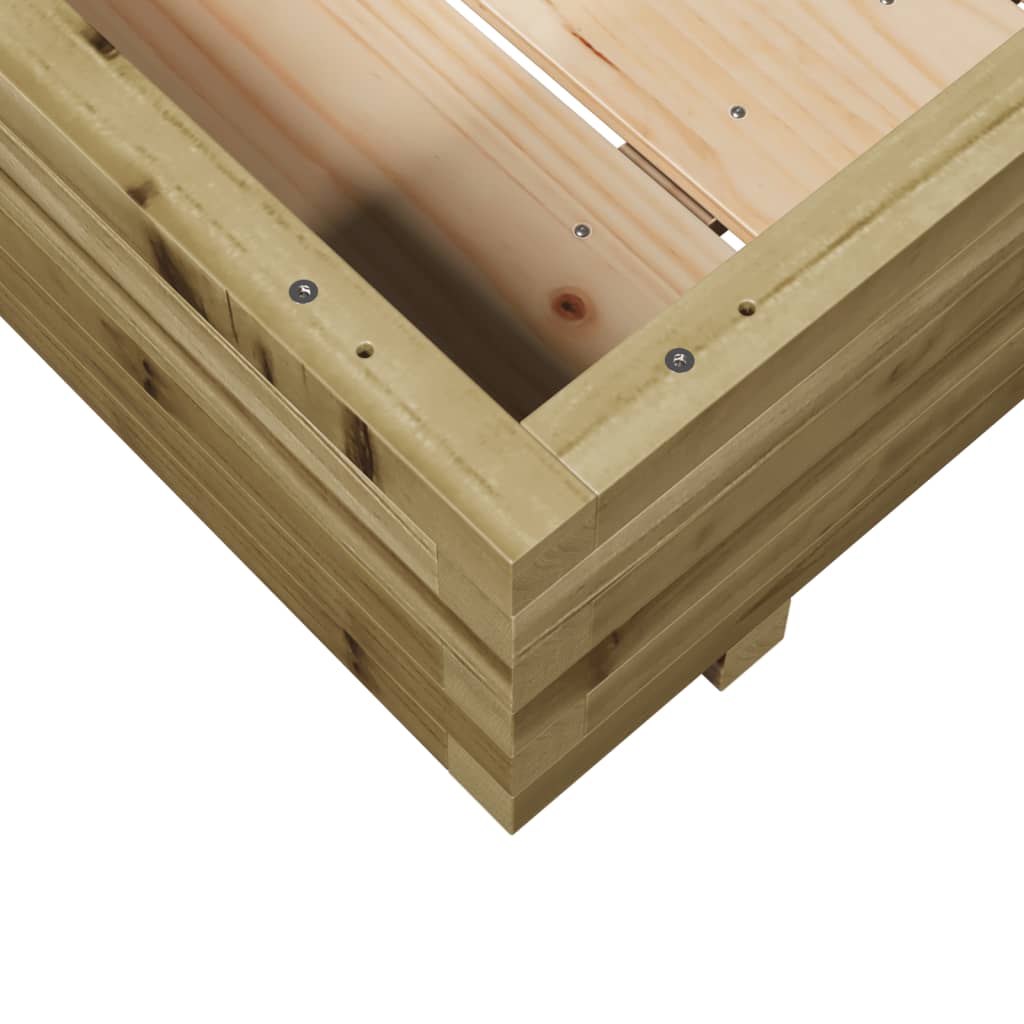 Fioriera Da Giardino 100X100X26,5 Cm Legno Di Pino Impregnato Pino Naturale