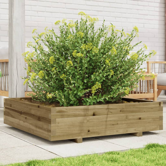 Fioriera Da Giardino 100X100X26,5 Cm Legno Di Pino Impregnato Pino Naturale
