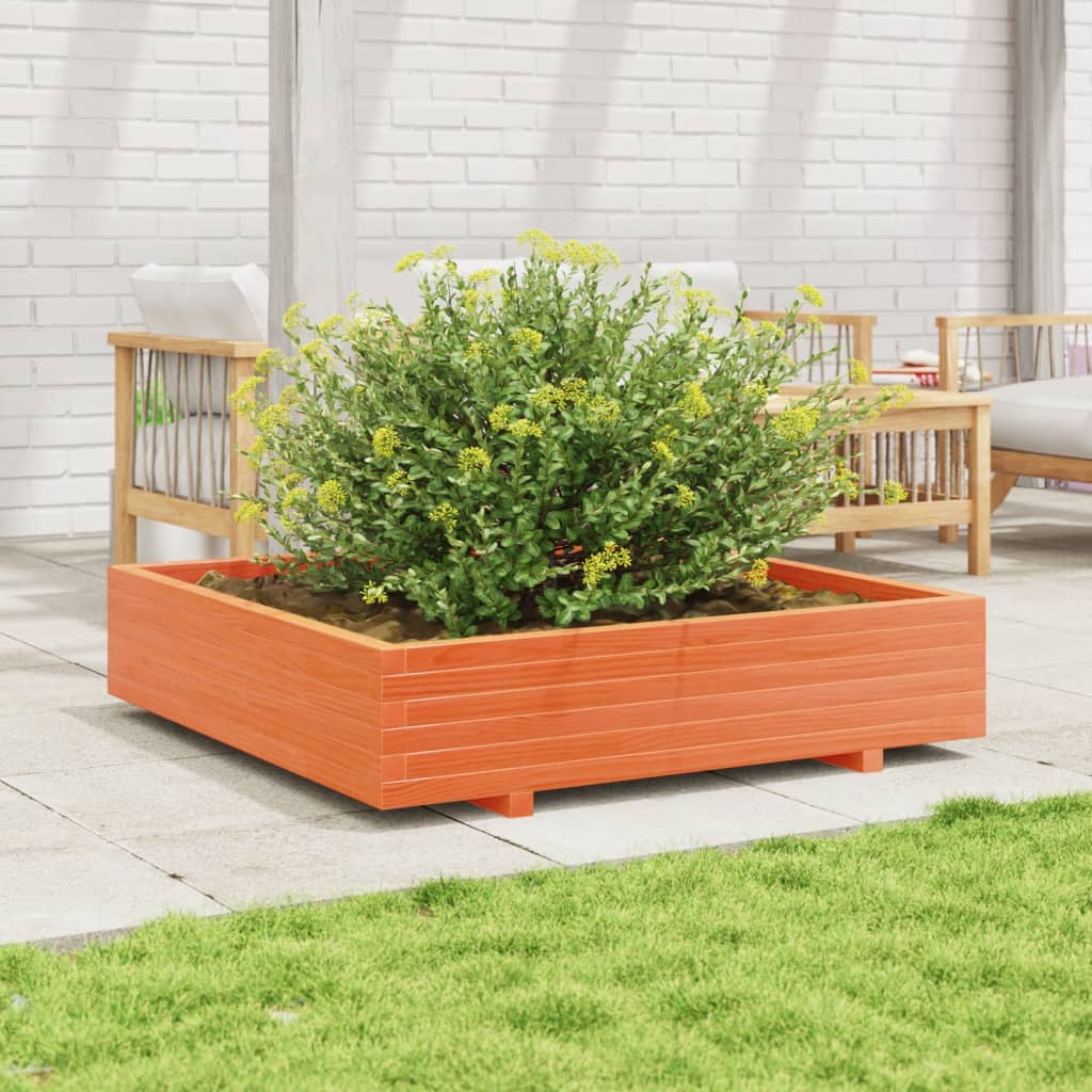 Fioriera Giardino Marrone Cera Legno Massello Pino Cera Marrone