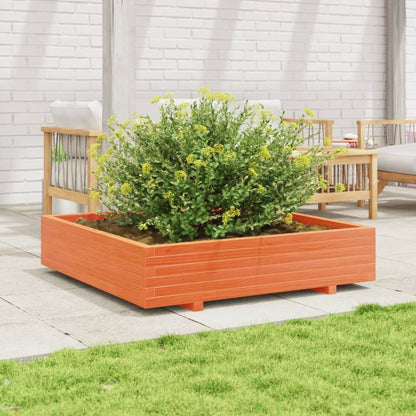 Fioriera Giardino Marrone Cera Legno Massello Pino Cera Marrone