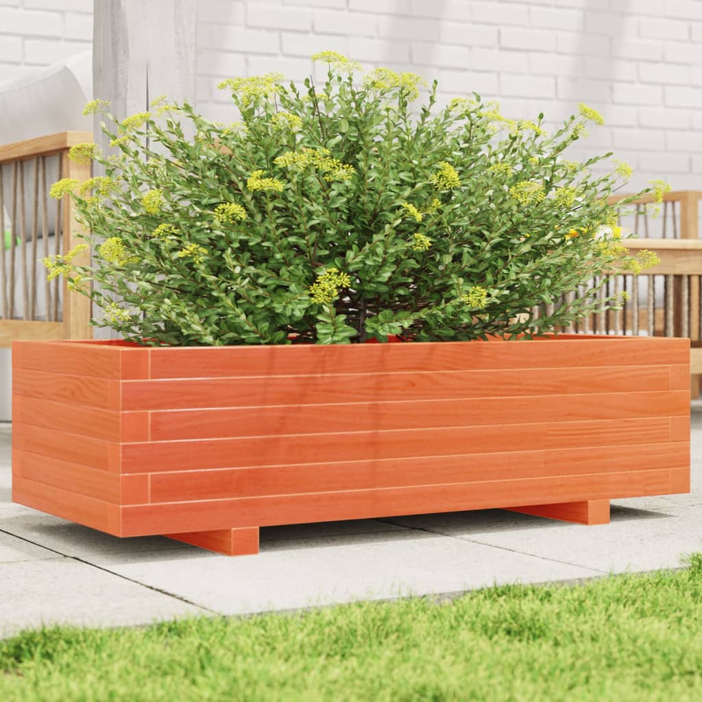 Fioriera Giardino Marrone Cera Legno Massello Pino Cera Marrone