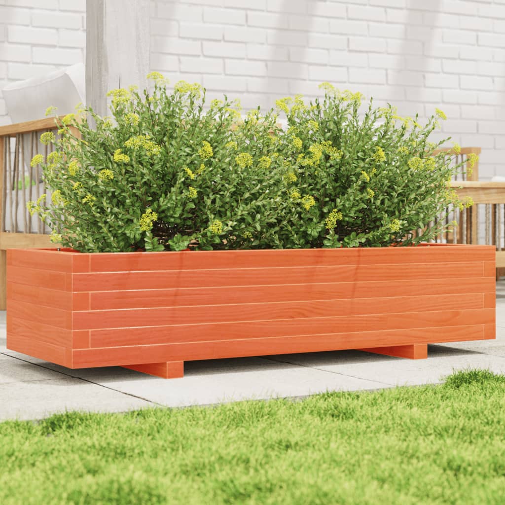 Fioriera Giardino Marrone Cera Legno Massello Pino Cera Marrone