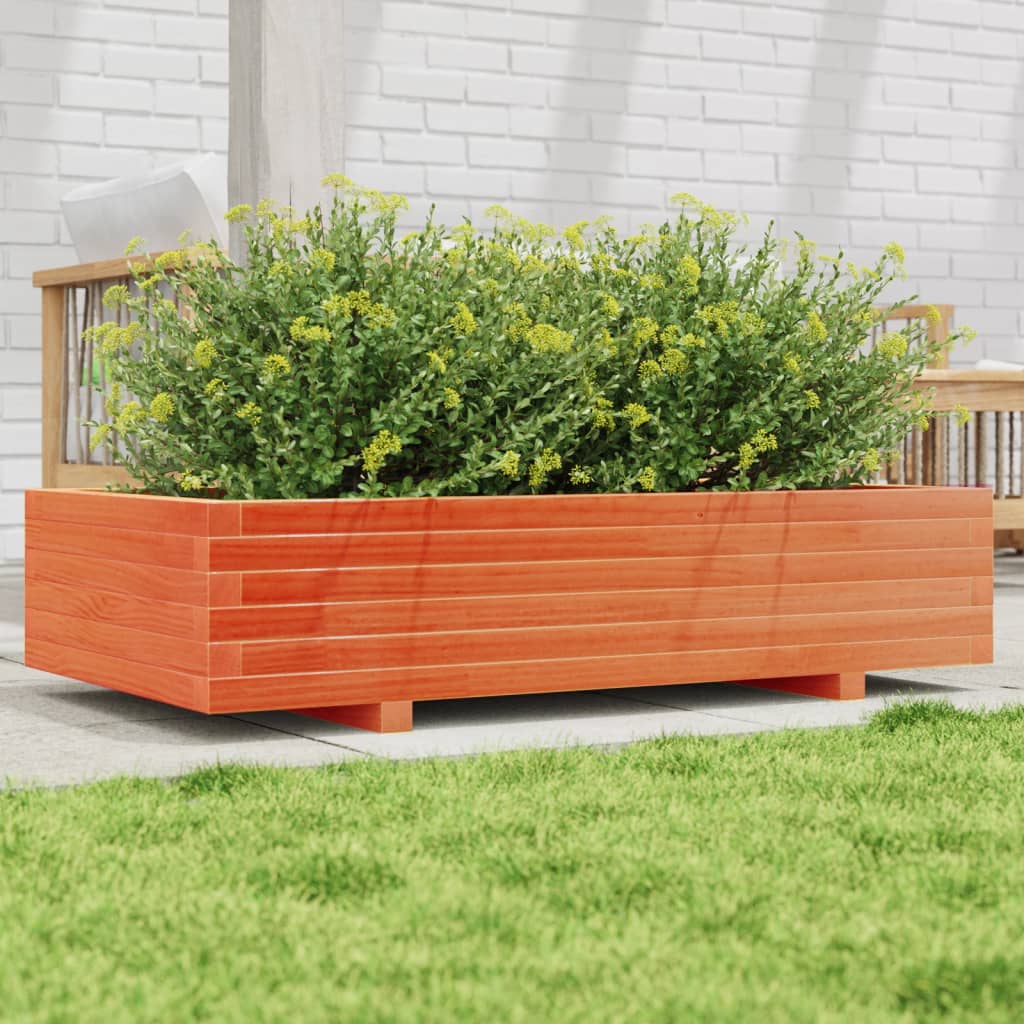 Fioriera Giardino Marrone Cera Legno Massello Pino Cera Marrone