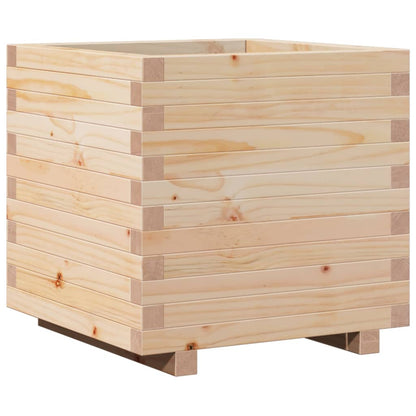 Fioriera Da Giardino 50X50X49,5 Cm In Legno Massello Di Pino Impregnato Naturale