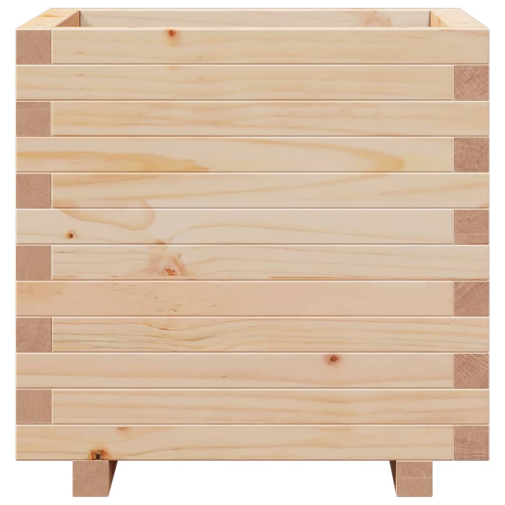 Fioriera Da Giardino 50X50X49,5 Cm In Legno Massello Di Pino Impregnato Naturale