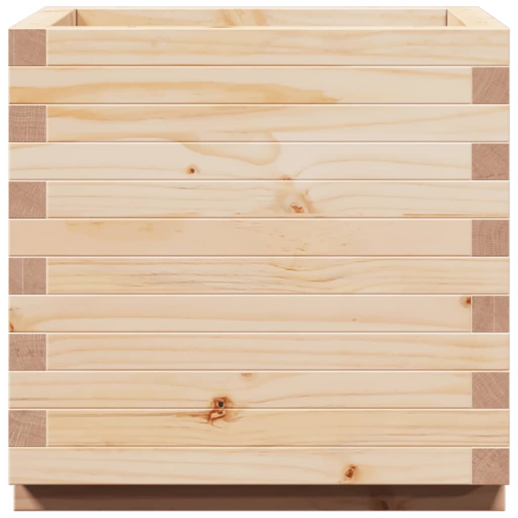 Fioriera Da Giardino 50X50X49,5 Cm In Legno Massello Di Pino Impregnato Naturale