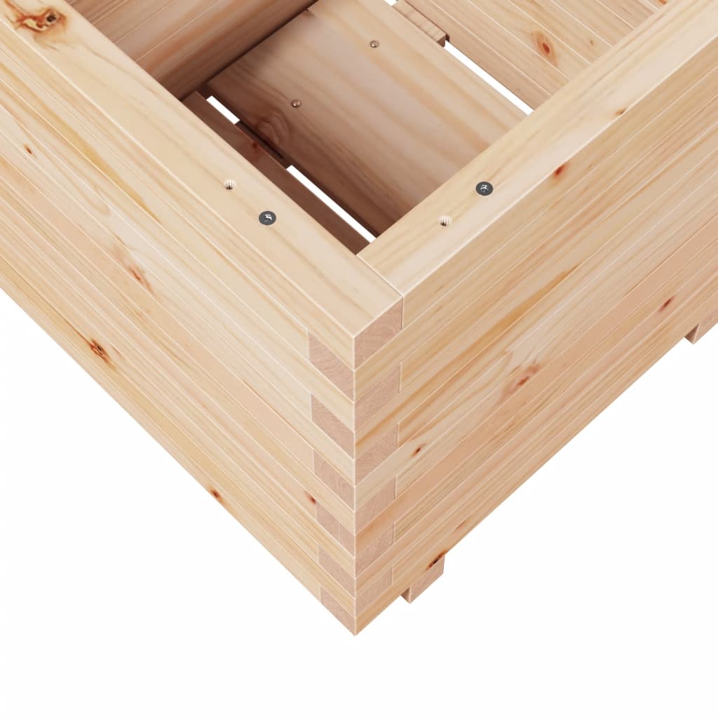 Fioriera Da Giardino 50X50X49,5 Cm In Legno Massello Di Pino Impregnato Naturale