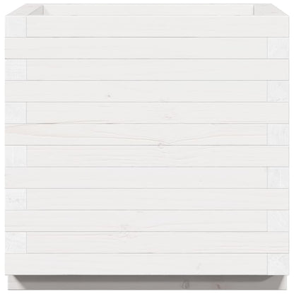 Fioriera Da Giardino Bianca 50X50X49,5Cm Legno Massello Di Pino Pino Naturale