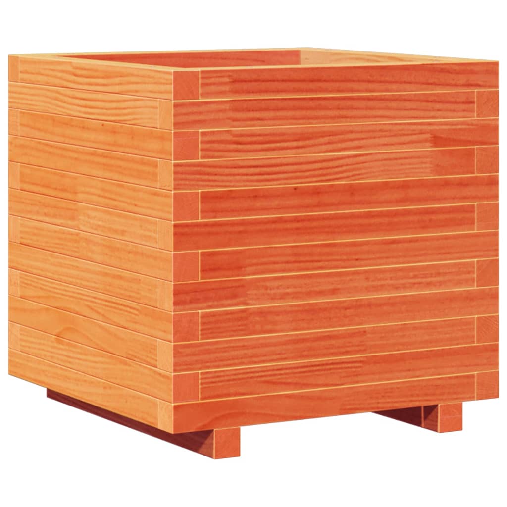 Fioriera Giardino Marrone Cera 50X50X49,5Cm Legno Massello Pino Douglas Naturale