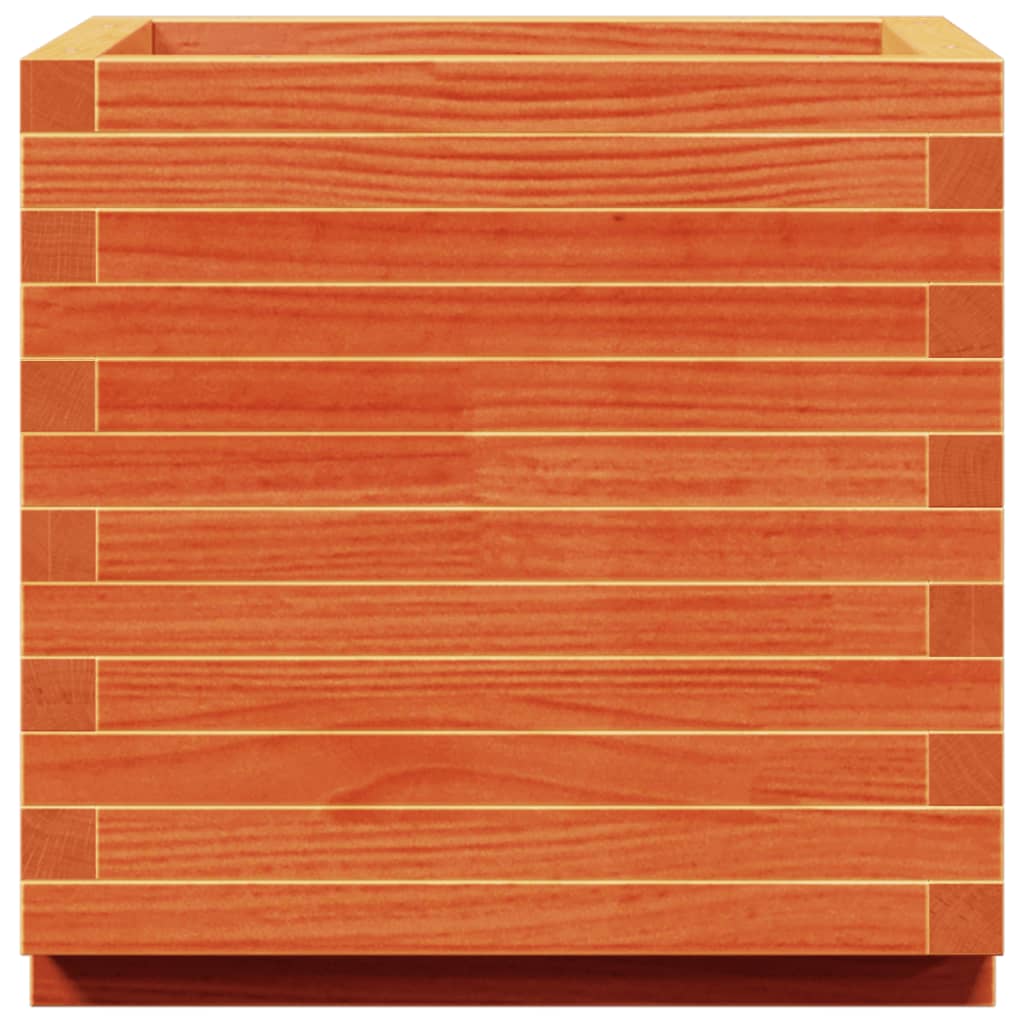 Fioriera Giardino Marrone Cera 50X50X49,5Cm Legno Massello Pino Douglas Naturale