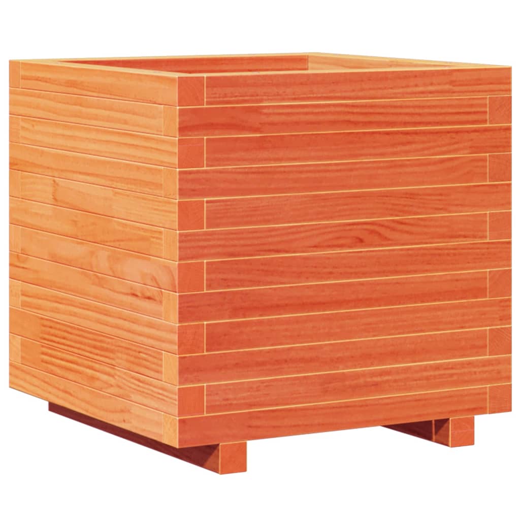 Fioriera Giardino Marrone Cera 50X50X49,5Cm Legno Massello Pino Douglas Naturale