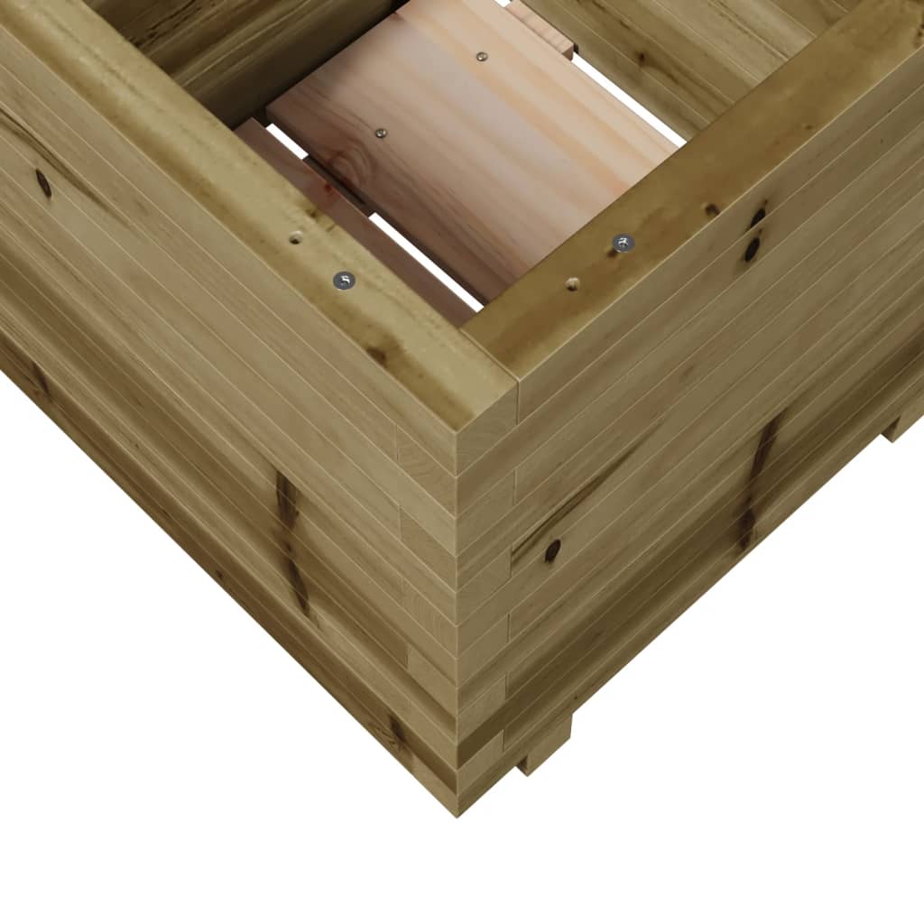 Fioriera Da Giardino 50X50X49,5 Cm In Legno Di Pino Impregnato Douglas Naturale