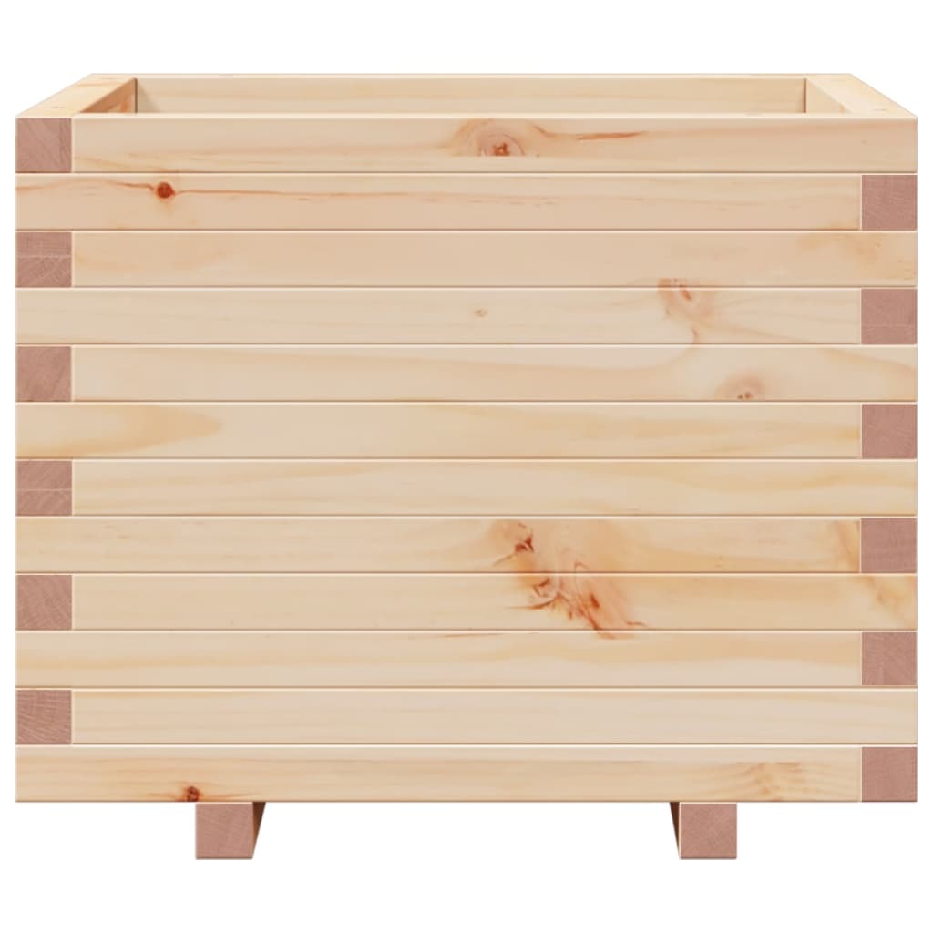 Fioriera Da Giardino 60X60X49,5 Cm In Legno Massello Di Pino Cera Marrone