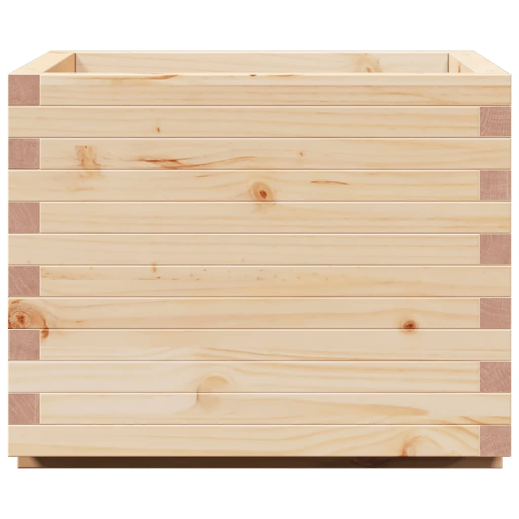 Fioriera Da Giardino 60X60X49,5 Cm In Legno Massello Di Pino Cera Marrone