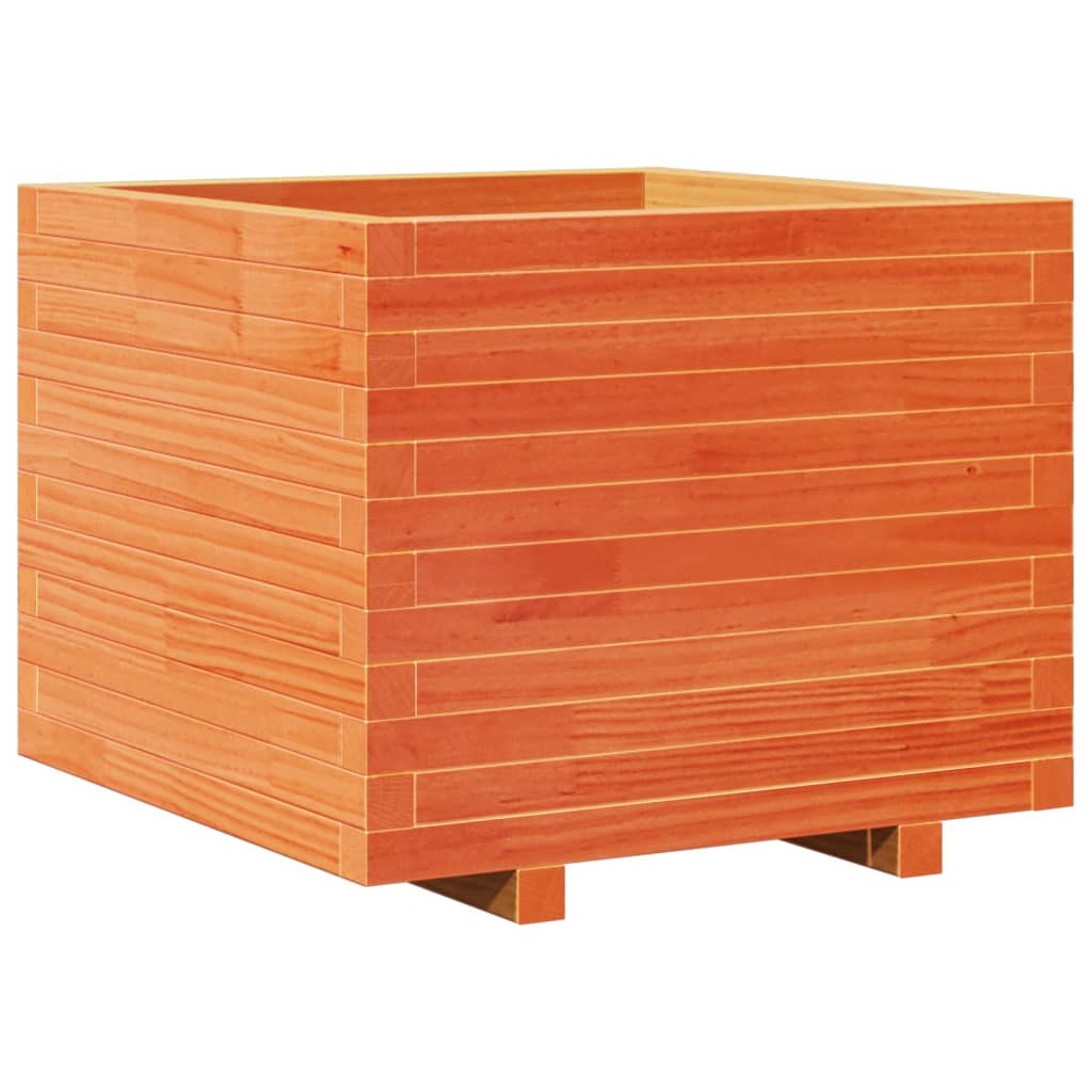 Fioriera Giardino Marrone Cera 60X60X49,5Cm Legno Massello Pino Pino Naturale