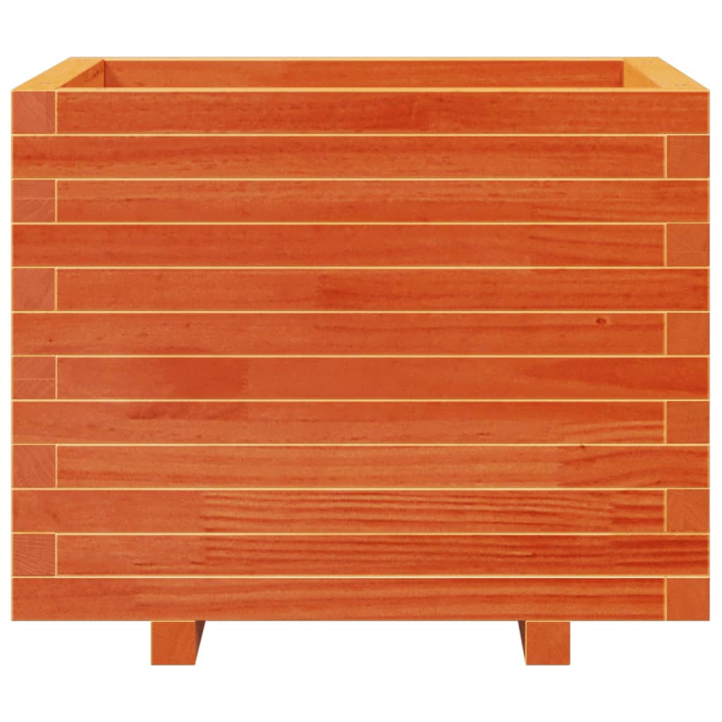 Fioriera Giardino Marrone Cera 60X60X49,5Cm Legno Massello Pino Pino Naturale