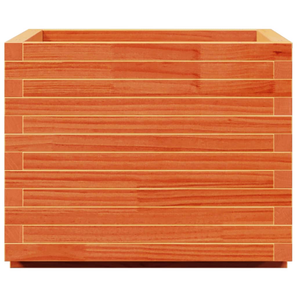 Fioriera Giardino Marrone Cera 60X60X49,5Cm Legno Massello Pino Pino Naturale