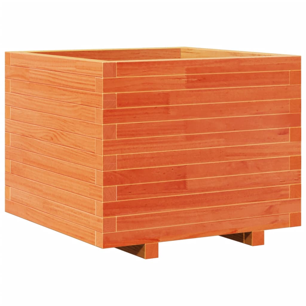 Fioriera Giardino Marrone Cera 60X60X49,5Cm Legno Massello Pino Pino Naturale