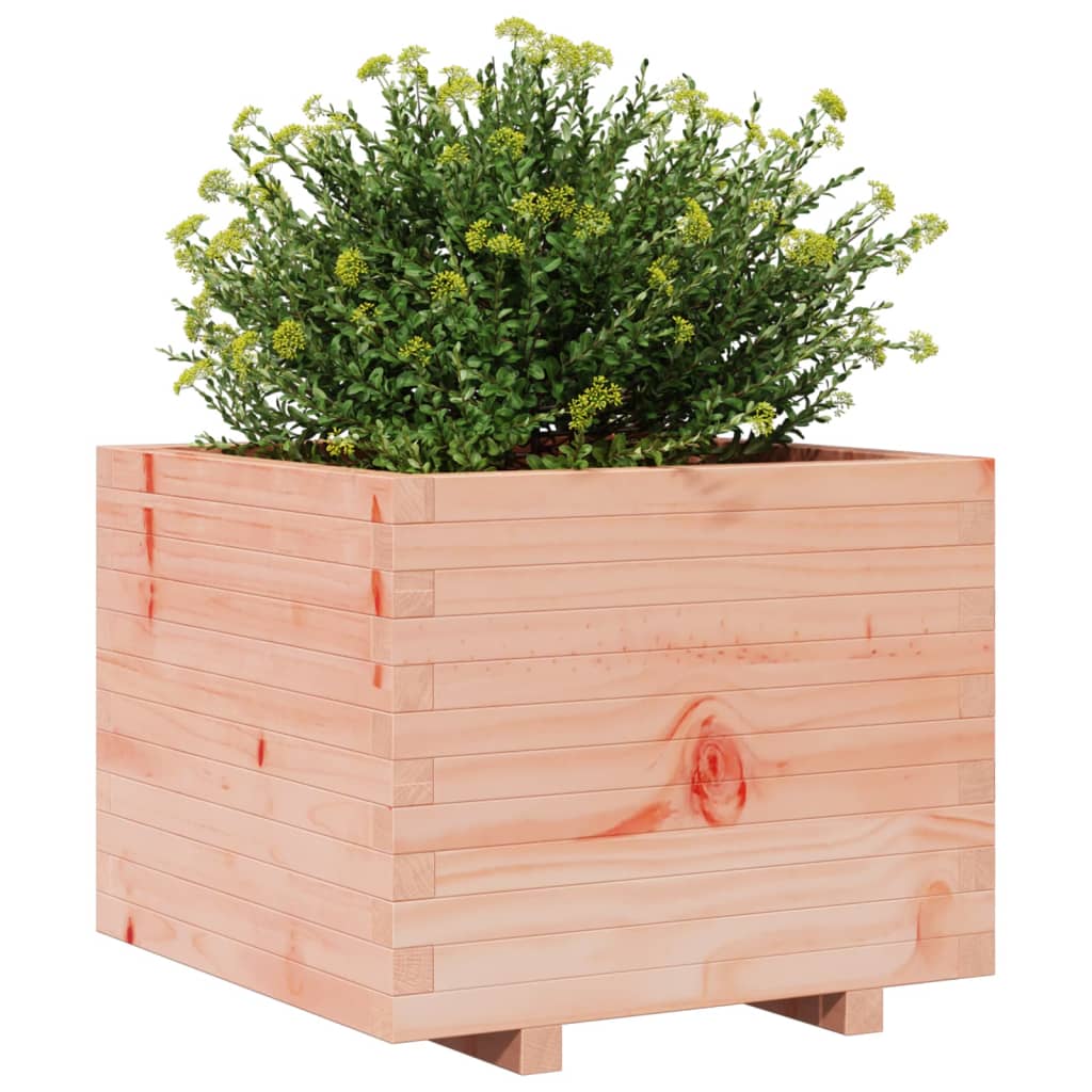 Fioriera Da Giardino 60X60X49,5 Cm In Legno Massello Di Douglas Bianco