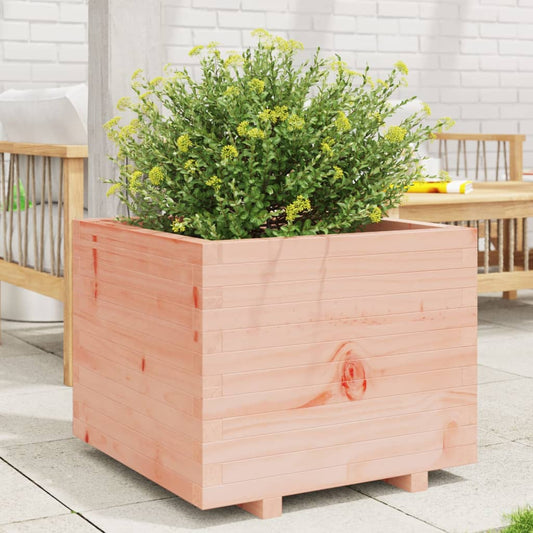 Fioriera Da Giardino 60X60X49,5 Cm In Legno Massello Di Douglas Bianco