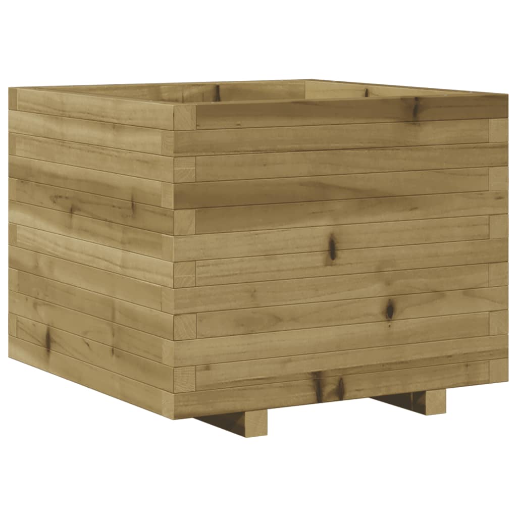 Fioriera Da Giardino 60X60X49,5 Cm In Legno Di Pino Impregnato Pino Naturale