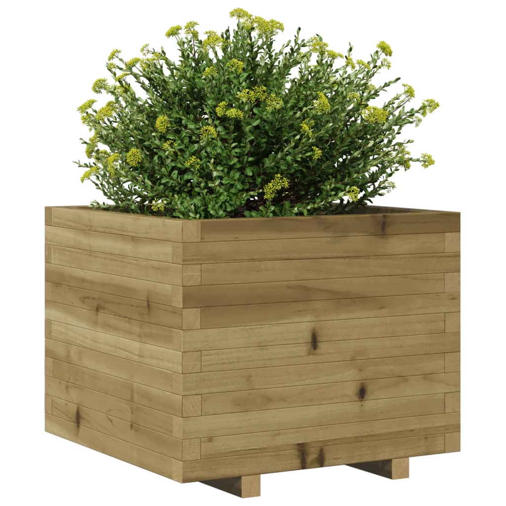 Fioriera Da Giardino 60X60X49,5 Cm In Legno Di Pino Impregnato Pino Naturale