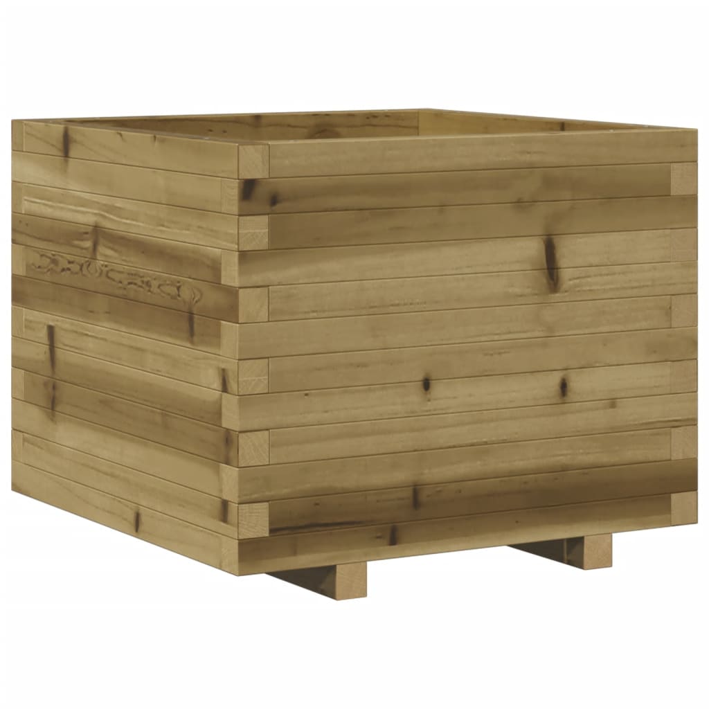 Fioriera Da Giardino 60X60X49,5 Cm In Legno Di Pino Impregnato Pino Naturale