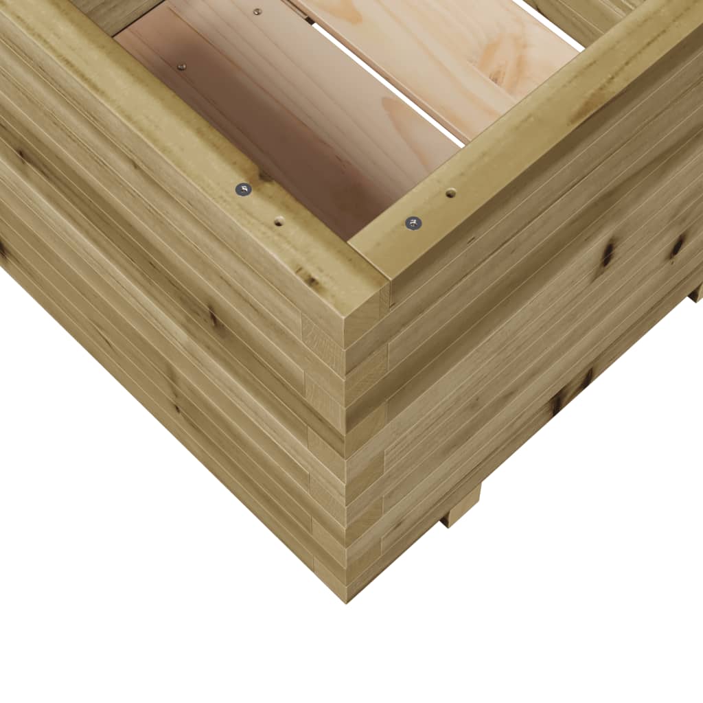 Fioriera Da Giardino 60X60X49,5 Cm In Legno Di Pino Impregnato Pino Naturale