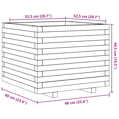 Fioriera Da Giardino 60X60X49,5 Cm In Legno Di Pino Impregnato Pino Naturale
