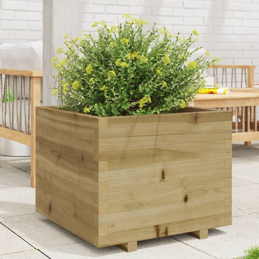 Fioriera Da Giardino 60X60X49,5 Cm In Legno Di Pino Impregnato Pino Naturale