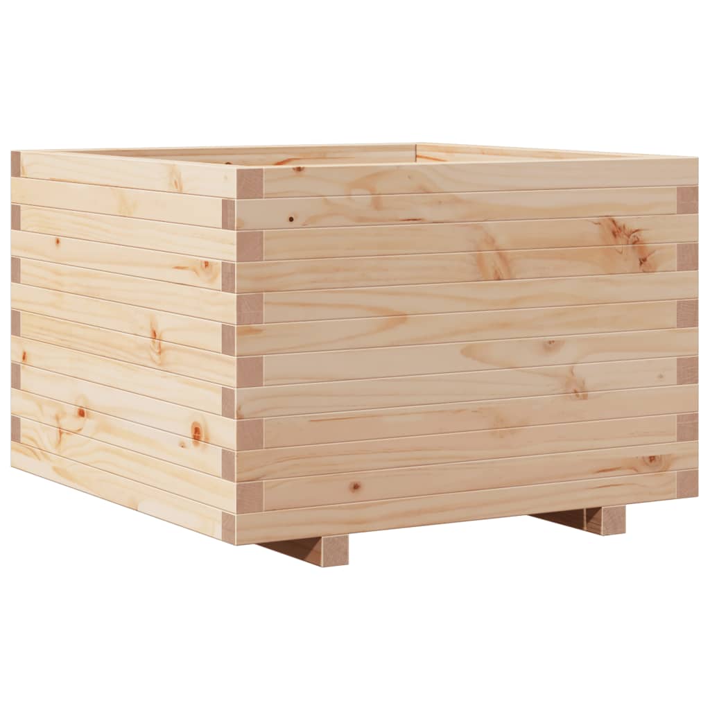 Fioriera Da Giardino 70X70X49,5 Cm In Legno Massello Di Pino Bianco
