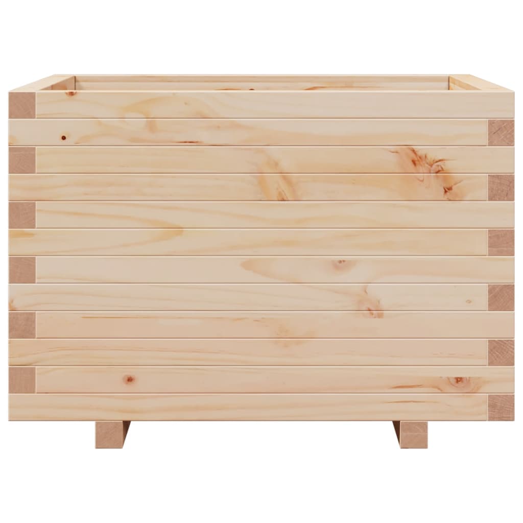 Fioriera Da Giardino 70X70X49,5 Cm In Legno Massello Di Pino Bianco