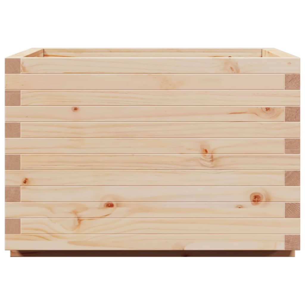 Fioriera Da Giardino 70X70X49,5 Cm In Legno Massello Di Pino Bianco