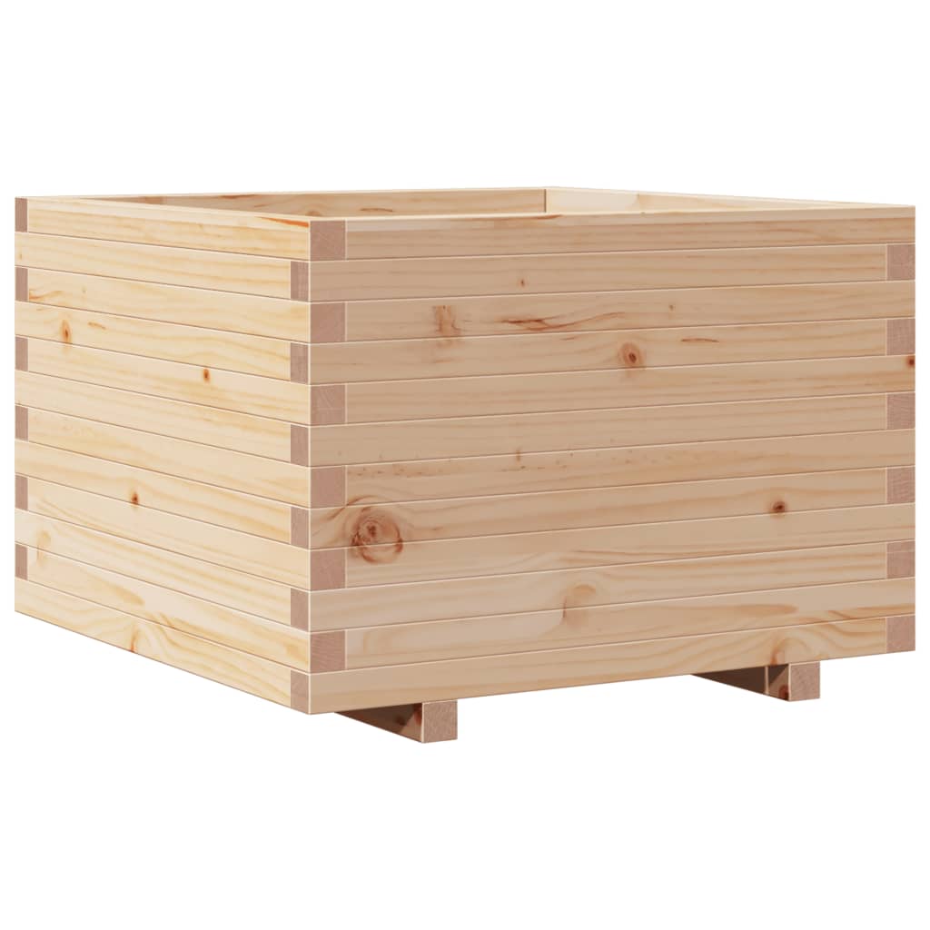 Fioriera Da Giardino 70X70X49,5 Cm In Legno Massello Di Pino Bianco