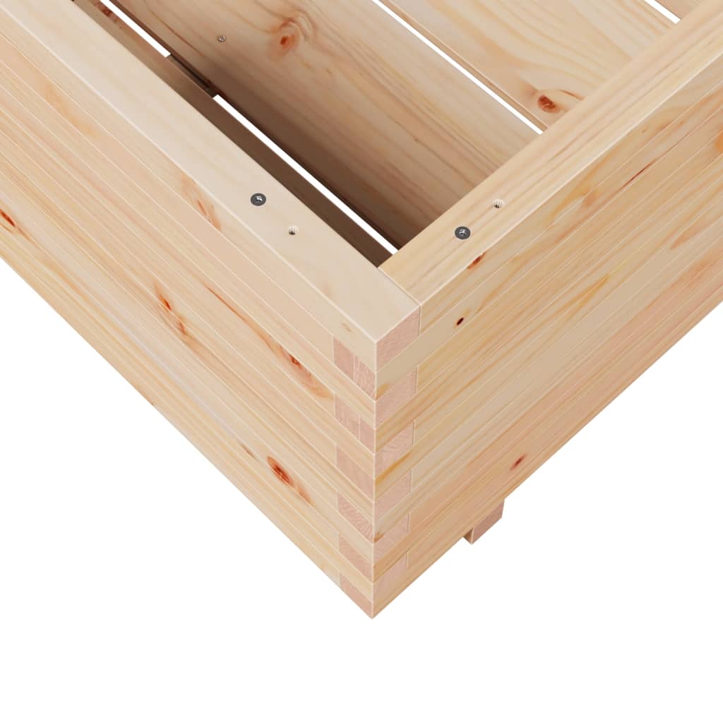 Fioriera Da Giardino 70X70X49,5 Cm In Legno Massello Di Pino Bianco