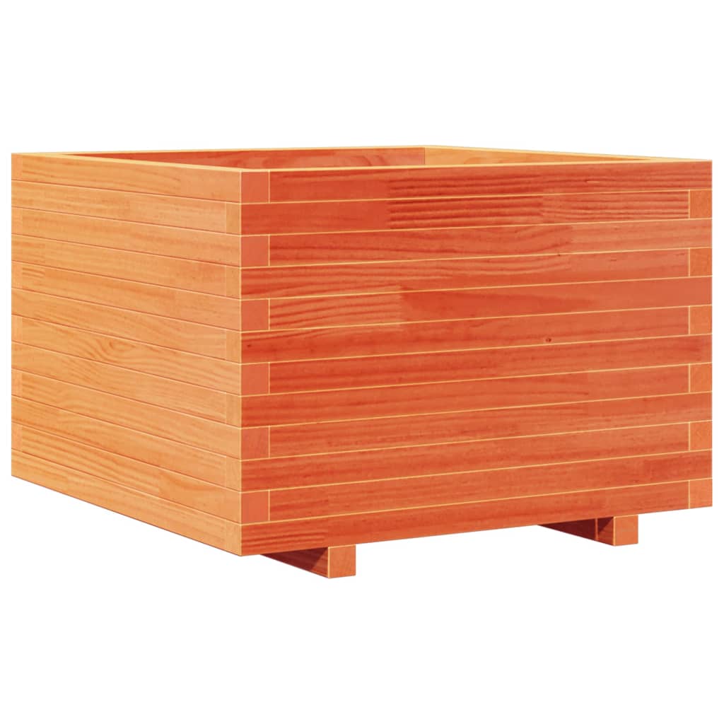 Fioriera Giardino Marrone Cera 70X70X49,5Cm Legno Massello Pino Douglas Naturale