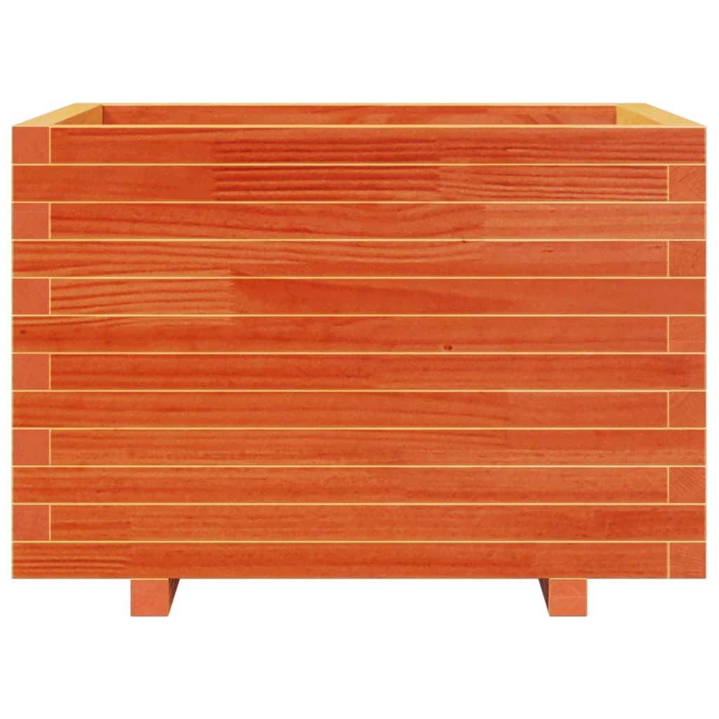 Fioriera Giardino Marrone Cera 70X70X49,5Cm Legno Massello Pino Douglas Naturale