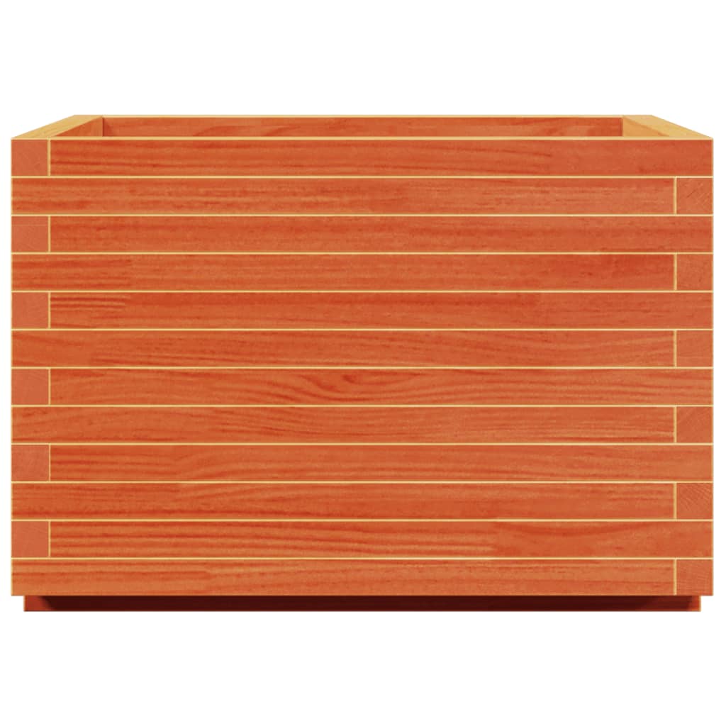 Fioriera Giardino Marrone Cera 70X70X49,5Cm Legno Massello Pino Douglas Naturale