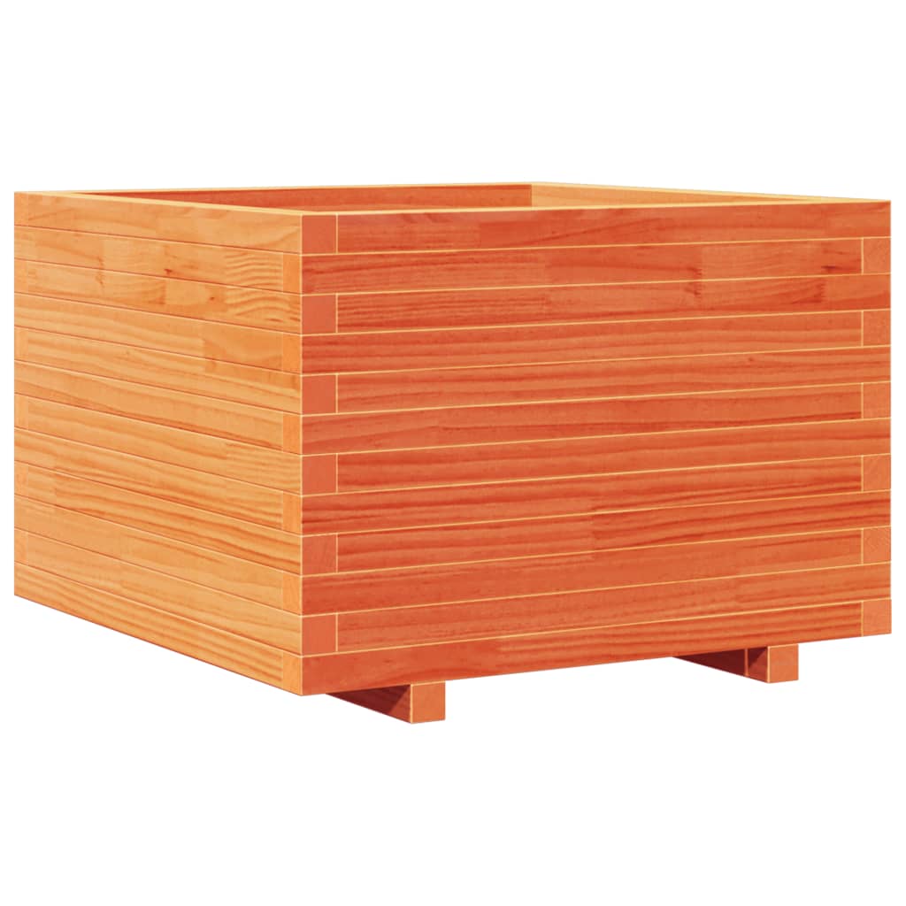 Fioriera Giardino Marrone Cera 70X70X49,5Cm Legno Massello Pino Douglas Naturale