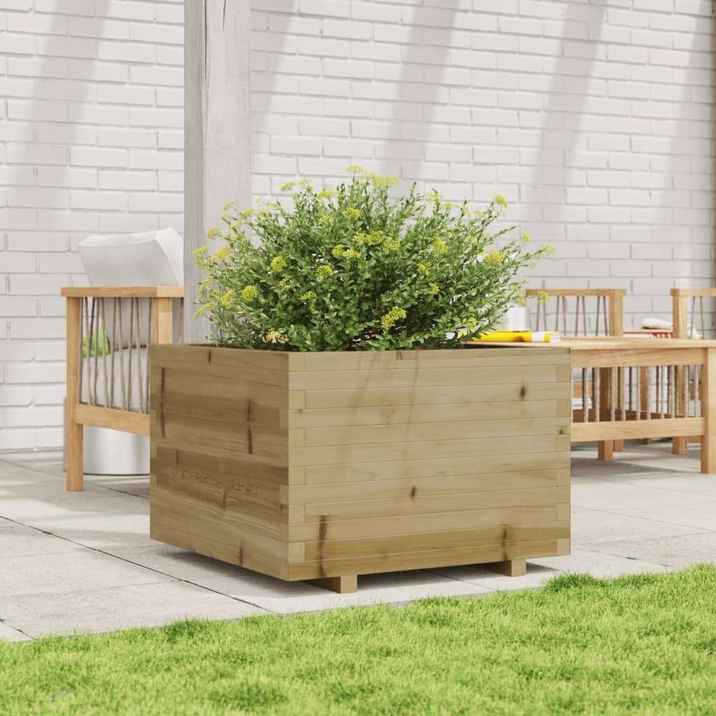 Fioriera Da Giardino 70X70X49,5 Cm In Legno Di Pino Impregnato Douglas Naturale