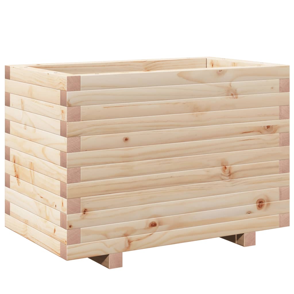 Fioriera Da Giardino 70X40X49,5 Cm In Legno Massello Di Pino Pino Naturale