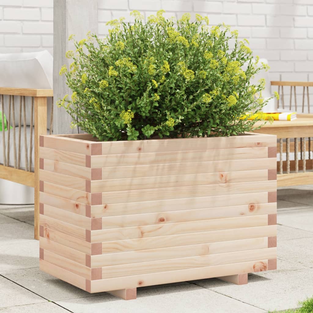 Fioriera Da Giardino 70X40X49,5 Cm In Legno Massello Di Pino Pino Naturale