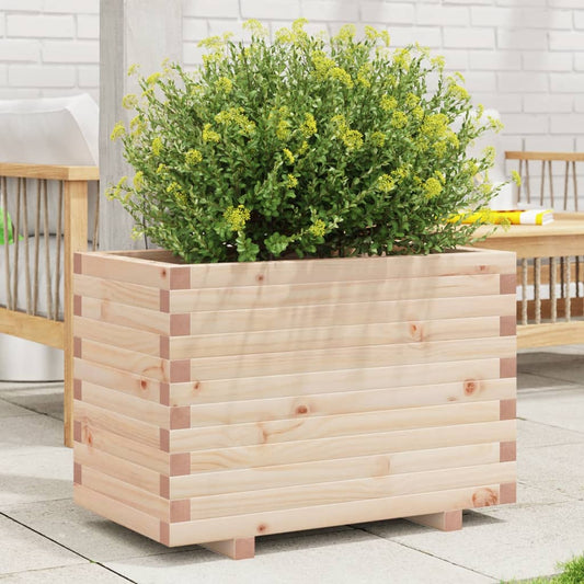 Fioriera Da Giardino 70X40X49,5 Cm In Legno Massello Di Pino Pino Naturale