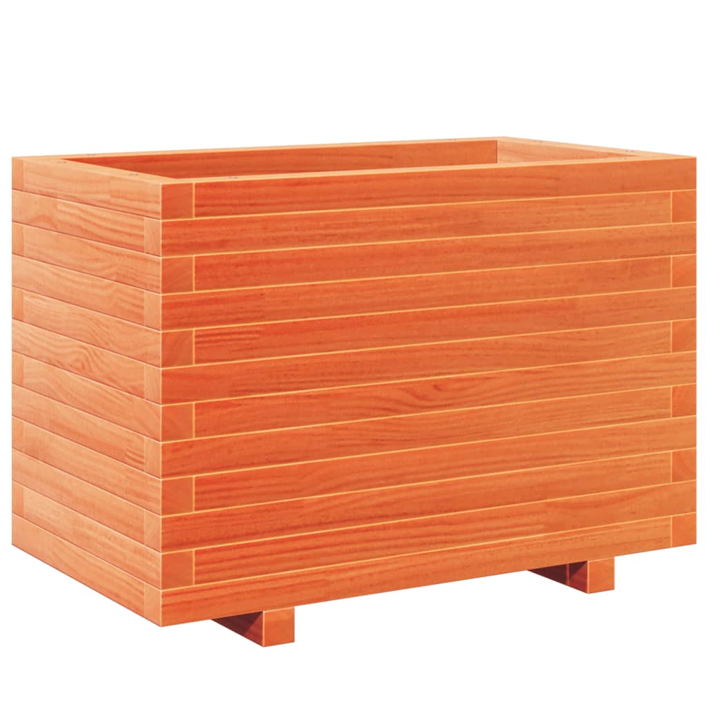 Fioriera Giardino Marrone Cera 70X40X49,5Cm Legno Massello Pino Impregnato Naturale