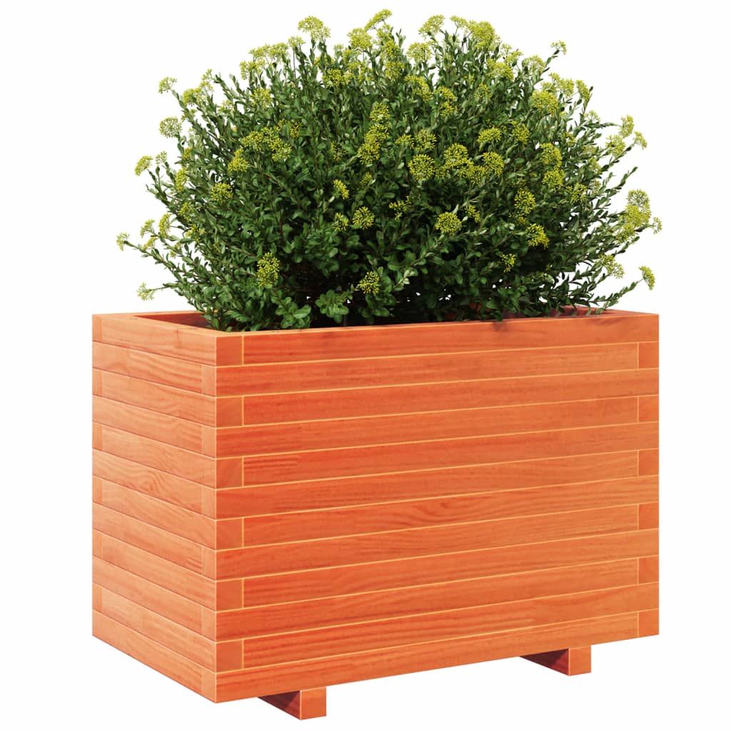 Fioriera Giardino Marrone Cera 70X40X49,5Cm Legno Massello Pino Impregnato Naturale